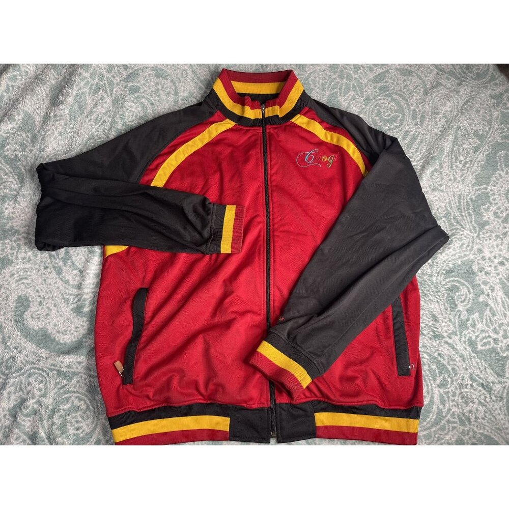 COOGI Red, Black & Yellow Track-Style Windbreaker Jacket